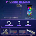 LivTee Smart Car LED Interior Lights with USB Port, LED Strip Fiber Optic Lights, Wireless App Control, Sync to Music, Car Accessories Gifts for Women and Men