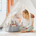 Goodpick Storage Baskets, Storage Bins for Shelves Gift Baskets Empty Small Toy Baskets Baby Rope Basket Woven Basket for Tow