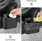 Accmor Car Trash Can with Lid, 2 Pack Mini Vehicle Trash Bin Car Dustbin Garbage Organizer Holder with Trash Bag, Small Hanging Leakproof Auto Storage Bag Container (Carbon Fiber)