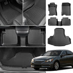 Floor Mats for Honda Accord 2008 2009 2010 2011 2012(ONLY Gas,NOT for Coupe), for Accord LX LX-S EX EX-L LX-P SE LX Premium Floor Mats, 1st & 2nd & Cargo Liner, TPE All Weather Protection Waterproof