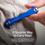 KeySmart Original Key Holder - Compact Key Organizer for Key Chain, Minimalist Clutter-Free EDC Keychains Key Ring, Blue, 14 