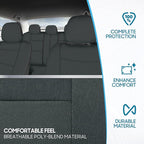 BDK PolyPro Car Seat Covers Full Set in Solid Charcoal – Front and Rear Split Bench Seat Covers for Cars, Easy to Install Car