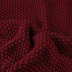 Longhui bedding Chunky Cable Knit Throw Blanket Lightweight Burgundy 100% Organic Cotton Blanket for Sofa Couch Bed Baby Nurs