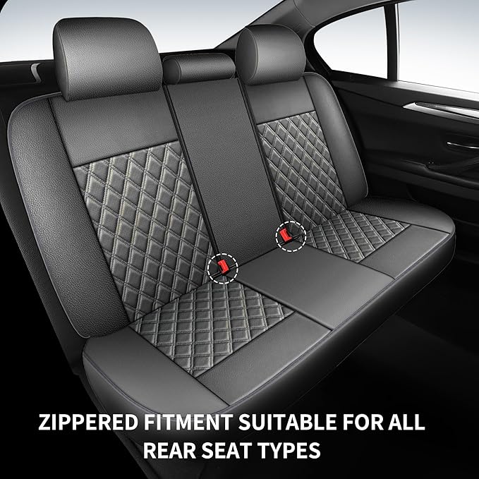 Car Seat Covers Full Set, Breathable and Waterproof Napa Leather Car Seat Cover, Interior Universal Fit for Cars, Sedans, SUV