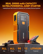 OXILAM 20000mAh Jump Starter for All Gas & Diesel Engines, 9000A Battery Jumper Starter Portable, 12V Jump Box with Quick