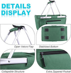 Picnic Basket, SIYUAN 24L Collapsible Market Basket with Two Handles Portable Canvas Grocery Basket Reusable Christmas Shoppi
