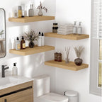 Vivelove 10" Deep Floating Shelves Over Toilet, 24" Wall Shelves for Bathroom Bedroom Kitchen Living Room Laundry Room, Moder