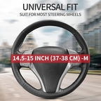 Non-Slip Car Nappa Leather Steering Wheel Cover,Universal Car Accessories Women Men Fit 14" 1/2-15" Suvs/Vans/Sedans/Cars/Tru