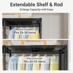 VIPEK X4 Expandable Heavy Duty Clothes Rack, Adjustable from 7'4" to 10'2" with Adjustable Shelves and Hanger Rods, Large War