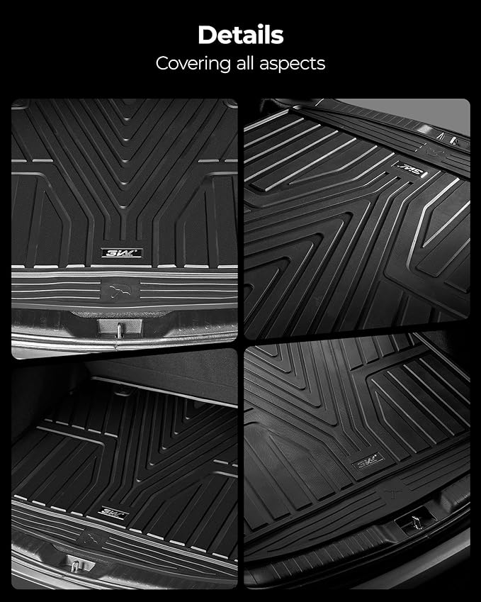 3W Cargo Liner Fit for Honda Odyssey 2026 2025-2018 Custom Fit Trunk Liner Mini Passenger Van, All Weather Use Heavy Duty Trunk Mat Black