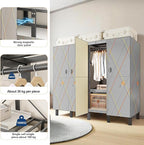 Large Portable Closets for Hanging Clothes | Heavy Duty Clothes Rack with Cover Foldable | Max Load 1000LBS Portable Wardrobe