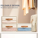 DIMJ Closet Organizers and Storage - Foldable Storage Bins with Drawers Fabric Stackable Storage Drawers with Clear Window,Fa