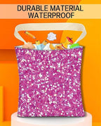 Car Trash Can, Durable Hanging Car Trash Garbage Bag, Cute Automotive Garbage Cans Organizer, Cute Purple Glitter Pattern