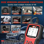 ANCEL VD700 OBD2 Diagnostic Code Reader Scan Tool Fit for Volkswagen Audi VW Skoda Seat, All Functions OBD11 Scanner for VAG