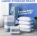 6 Pack Vacuum Storage Bags, Jumbo Cube 31x40x15 Inch, Extra Large Vacuum seal Bgas for Comforters, Blankets, Pillow, Quilts, 