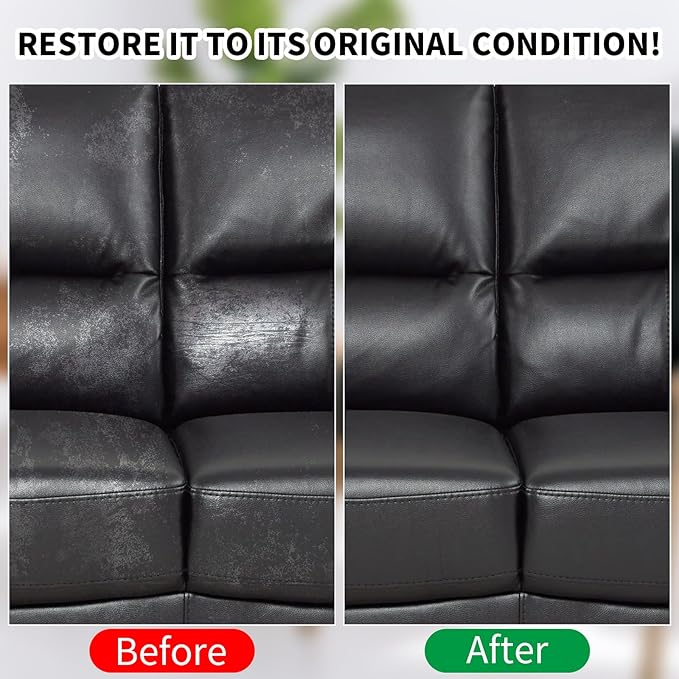Leather Recoloring Balm, 12oz Large Size Leather Dye, Color Restorer, Scratch Repair, Furniture & Couch Restorer Kit, Repair 