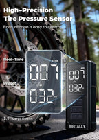 Tire Inflator Portable Air Compressor - 5200mAh 150PSI Quickly Inflate Portable Air Pump for Car Tires/Bike/Basketball with LED Large Dual Screen, Pressure Gauge & Auto Shut-Off