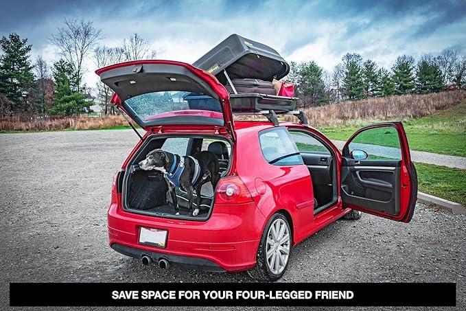 JEGS Rooftop Cargo Carrier for Car Storage - Large Roof Rack Style Carrier - Heavy Duty Weatherproof Storage - Made in USA - 18 Cubic Ft - 110 Lb Capacity - Aero Hard Shell