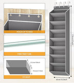 KYEVIS Over The Door Shoe Organizer Storage Fit 16-24 Pairs Hanging Shoe Rack Organiser for Closet Door, Deep Pocket Shoe Hol
