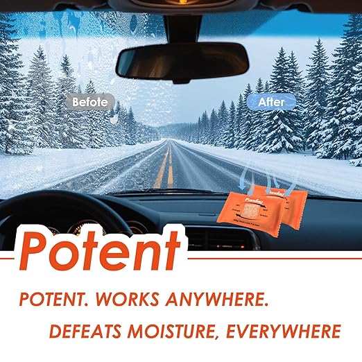 500g x 4 packs Fonday Rechargeable Silica Gel Car Dehumidifier Fast Reactivate Desiccant Bags, Large for Gun Safe Closet