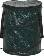 Household Essentials Pop Up Hamper, Pop Up Camping Trash Can, Great for Outdoor or Indoor Use, Portable and Collapsible with Zippered Top, Green