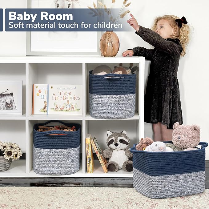 Goodpick Cube Storage Bins - Shelf Baskets for Towel Book Clothes, Closet Storage Bins for Office Woven Toy Basket for Shelve