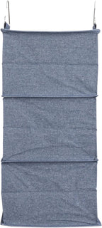 Household Essentials Hanging Cotton Blend Closet Organizer with 3 Storage Shelves, Denim