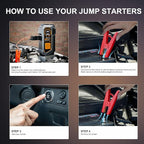 Jump Starter with Air Compressor, Car Jumper Starter Portable 6000A, 150PSI Tire Inflator/Air Pump, LED Flashlight for