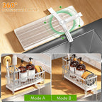 Cisily Sponge Holder for Kitchen Sink, Sink Caddy Organizer with High Brush Holder, Kitchen Countertop Organizers and Storage