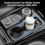 Cup Holder Inserts for Ford Explorer 2020-2024 Accessories, Non-Slip Silicone Center Console Protector Organizer to Prevent Spills & Scratches for Explorer Interior Accessories