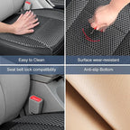 1 Pack Black Ventilated Bottom Car Seat Cover, 3D Air Mesh Breathable Front Leather Car Seat Protectors, Universal Fit Automo