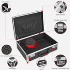 LOCKCURX File Organizer Storage Box - 18.9 x 14.6 x 6.3 Inch X-Large, Portable Locking Storage Totes with Dual Combination Lo