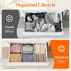 Lifewit 8" Tall 6 Pack Drawer Dividers, 35-56.5cm/13.8-22.2" Expandable Drawer Divider for Clothes, Adjustable Dresser Drawer