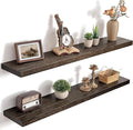 40 Inch Floating Shelves for Wall, 8"D High End Solid Hardwood Shelves for Decor Storage, Rustic Wall Shelves with Invisible 