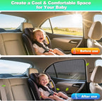 Car Window Shades for 2018-2024 Camry - Rear Side Window Sun Shade for Baby, Breathable Mesh Car Privacy Window Covers, UV Protection & Heat Insulation for Road Trips, Napping, Camping (2 PCS)