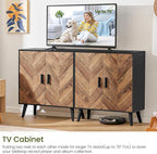 Iwell Storage Cabinet with 2 Shelves & Doors, Sideboard Buffet Cabinet with Storage, Entryway Cabinets, Accent Cabinets for L