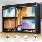 Ulif E12C Max Heavy Duty Closet Organizer System，Freestanding Clothing Rack, Adjustable Garment Rack 83" W x 16" D x 76.5" H 