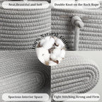 TeoKJ Over the Door Hanging Basket, 3-Tier Woven Cotton Wall-Mounted Storage Organizer Bag Decorative Hanging Nursery Baskets