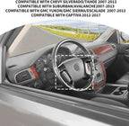 JeCar Steering Wheel Trim Covers Interior Accessories Compatible with Chevy Silverado/Tahoe/Suburban/Avalanche/GMC Yukon/GMC Sierra/Escalade 2007-2013 & Captiva 2012-2017, Black Carbon Fiber Finish
