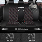 CAROMOP Faux Leather Car Seat Covers Full Set,Luxury and Comfortable Covers for Cars,Split Bench Compatible Car Interior Cove