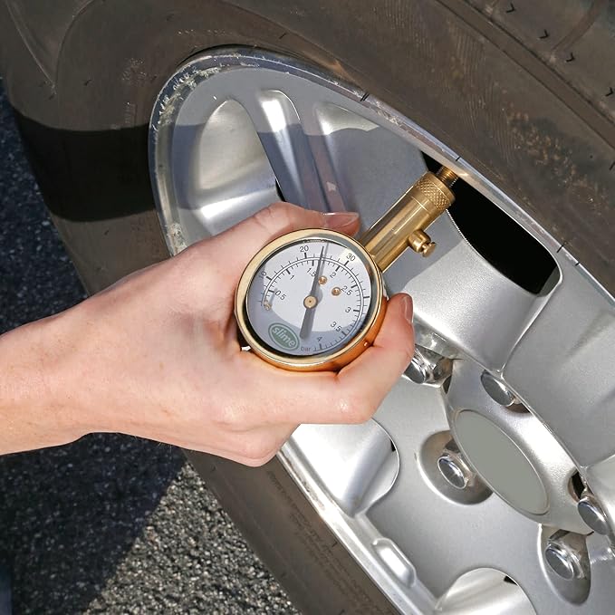 Slime 20459 Tire Pressure Gauge, Dial, Analogue, Brass Tire Gauge (5-60 psi)