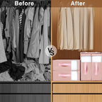 DIMJ Bed Sheet Organizers and Storage 8 Pack, Pink Foldable Sheet Organizer for Linen Closet, Bedding Folder Storage Box with
