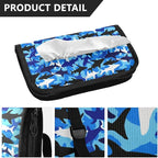 Car Tissue Holder Car Visor Organizer Tissue Box Holder for Car Sun Visor Organizer with Car Vehicle Accessories Essentials Interior for Women Men Bright Blue Marine Shark
