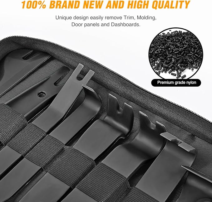 GOOACC 102Pcs Trim Removal Tool, Auto Push Pin Nylon Bumper Retainer Clip Set Fastener Terminal Remover Tool Round Handle Cro