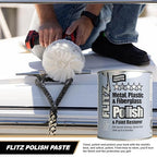 Flitz Metal Polish Paste - 2lb Can of USA-Made Polish for Solid Chrome, Stainless Steel, Aluminum- Non-Abrasive for Light Oxidation - Requires Manual Buffing - Not for Plated/Coated Surfaces (1 Pack)