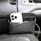 Car Seat Side Storage Pocket, PU Leather Car Console Organizer Pocket, Multifunctional Console Side Organizer Bag Suitable for Storing Mobile Phones Keys and Wallets