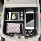 Center Console Organizer Compatible with 2007-2014 Chevy Silverado GMC Sierra Avalanche Tahoe Suburban Yukon Yukon XL Accessories, Floor Mounted Center Console ONLY, White Trim