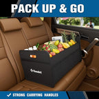 K KNODEL Car Trunk Organizer, Foldable Organizer for Car, Automotive Consoles & Organizers, Storage with Reinforced Handles (Medium, Black)