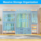 Ulif E10 Clothes Rack（With Stretchable Hanger Rod）Freestanding Clothing Racks for Hanging Clothes，Adjustable Closet Organizer