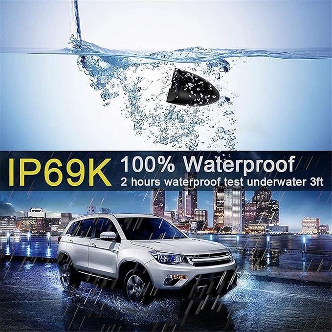 3T6B Side View Camera and 4.3” Monitor Kit, Car Door Tape Mounting Blind Spot Camera, Parking Assistance System with HD LCD S